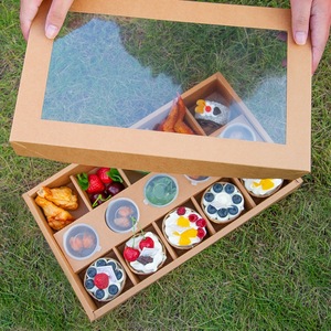 Boîte en papier personnalisée avec fenêtre, emballages alimentaires à emporter, boîtes pour le thé de l'après-midi avec sauce, gâteau au chocolat, boîte à frites avec logo - Product Image 3