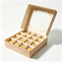 Caja de Cartón para Galletas y Bizcochos de Grado Alimenticio, Diseño Personalizado, Embalaje para Panadería con Ventana para Donuts y Macarons, Gran Venta