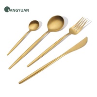FANGYUAN restoran portugais renk acier inoxydable noir mat altın dore sofra takımı setleri de couverts de masa riche veya et argent