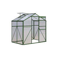 Haute performance de coût hobby en aluminium 6mm polycarbonate jardin préfabriqués serres HX66 série