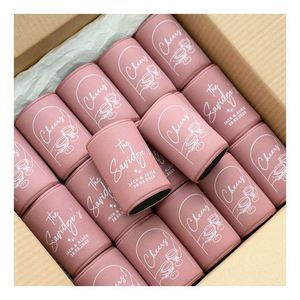 กระติกน้ำเก็บความเย็นแบบมีหูหิ้ว ขนาด 12 ออนซ์ สำหรับงานแต่งงาน  ทำจากนีโอพรีนหนา 5 มม. พร้อมฐาน  ของชำร่วยงานแต่งงาน - Product Image 1