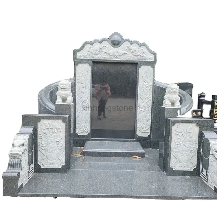 Pedra de pente polida personalizada, monumento de combinação de granito de mármore