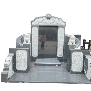 Custom Tombstone Marble Granite Combination Monument High Polished Engraving Tombstone