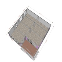 Maison conteneur préfabriquée personnalisée en usine 8 en 1 12m * 12m Maison en acier préfabriquée à plat avec 3 chambres, toilettes et salle de bains