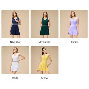 Abito Sportivo Personalizzato con Logo Ricamato e Chiusura a Zip, Gonna Senza Maniche <span class=keywords><strong>in</strong></span> <span class=keywords><strong>Maglia</strong></span> per Golf/Tennis e Fitness - Product Image 3