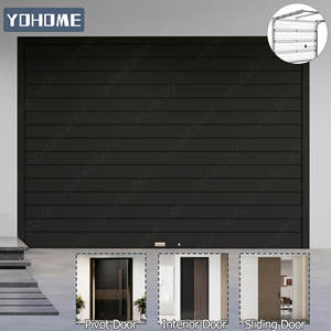 <span class=keywords><strong>Porte</strong></span> de garage <span class=keywords><strong>sectionnelle</strong></span> en aluminium noir de qualité supérieure Yohome, fermeture douce, fonctionnement automatique silencieux, pour résidences haut de gamme, villas - Product Image 1