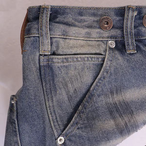 กางเกงยีนส์ขาสั้นเดนิมคุณภาพสูง ทรงหนัก ลายเพชร สไตล์สตรีทแวร์ ผ้าฝ้าย 100% กางเกงขาสั้น Hell Star สำหรับผู้ชาย - Product Image 4