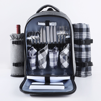 2022 Fashion-Forward Family Outdoor Camping BBQ Picnic Bag Bolsa impermeable aislada Conjunto de mochila para 4 personas