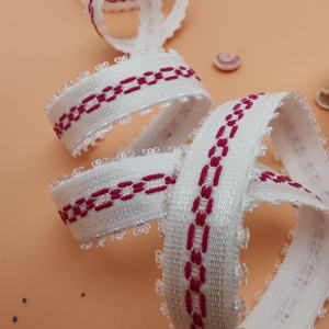 Cinta Elástica de Nylon/Poliéster Gruesa Tejida de Alta Elasticidad con Logotipo Personalizado de Fábrica y Banda Intercolores para Cintas y Correas - Product Image 1