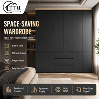 Armoire sur mesure avec portes battantes et rangement par tiroirs pour chambre, appartement, villa, hôtel, projet OEM ODM