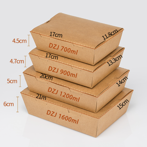 Customizable Eco Friendly Food Packing Kraft Paper Lunch Box Disposable Food Container Paper Box