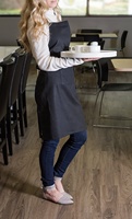 Tabliers en coton rouge Beckon en gros avec logo brodé pour la publicité, uniformes pour serveurs et serveuses de restaurant