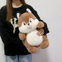 Peluche écureuil personnalisée en polyester super doux, rembourrage en coton PP, queue brodée, jouet apaisant et confortable pour enfants