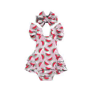 HY-045-ZXL Mono con volantes para bebés/niñas pequeñas con diadema a juego - Product Image 5