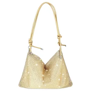 Sexy Ladies Party Bags Fashion Twinkle Diamond Clutch Shoulder Crescent Bag Customizable Banquet Bags