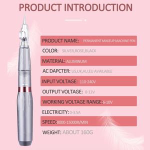 Máquina de Tatuaje Rotativa de Microblading para Cejas de Acero Inoxidable, Herramienta Semiautomática PMU para Uso en Salones de Belleza para Labios y Cejas - Product Image 5
