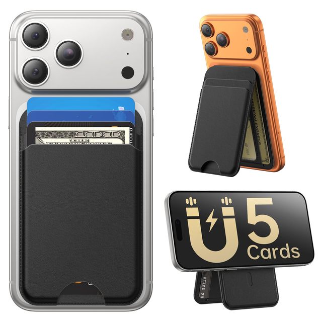 Magsafe Credit Card Wallet for iPhone 17/16/15/14/13/12 Series with RFID Blocking Pu Material Magnetic Stand