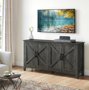 ULSC381T41 Honey Brown Storage Cabinet Adjustable Shelves Buffet <strong>Sideboard</strong> Credenza for Living Room Entryway <strong>Bookcases</strong> Product - Product Image 6