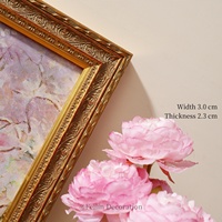 Peintures de paysages européens, fleurs, art mural vintage à l'huile, cadre en bois, toile, décoration murale pour la maison, mariage, luxe
