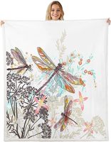 Nouvelle conception de couverture personnalisée à imprimé floral pour l'hiver, couverture double couche en flanelle et en sherpa