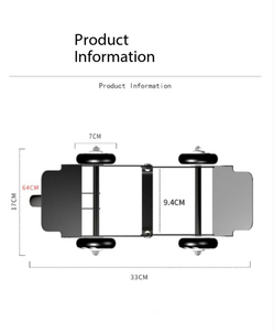 Chariot pliable robuste pour roues de moto - Chariot de déplacement de pneus à 5 roues avec outils pour réparation d'éclatement de pneus et transport d'urgence de véhicules - Product Image 2