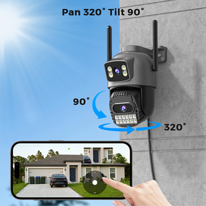 Veezoom 10MP ống kính kép đầy màu sắc tầm nhìn ban đêm PTZ WIFI máy ảnh hai chiều âm thanh ngoài trời an ninh tự động theo dõi CCTV <span class=keywords><strong>Camera</strong></span> - Product Image 5