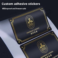 Autocollants personnalisés imperméables avec logo, dorure à chaud, étiquettes transparentes en PVC vinyle pour emballage de flacons cosmétiques, noir mat