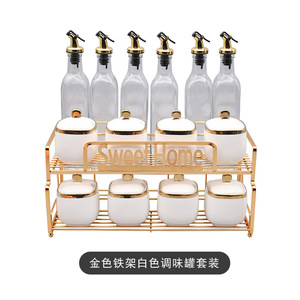 En céramique pot à <span class=keywords><strong>condiments</strong></span> Cuisine récipient à <span class=keywords><strong>condiments</strong></span> Sel sucre pot Ménage ensemble - Product Image 5