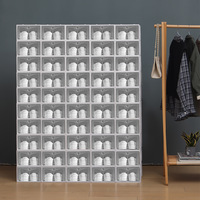 Meilleures ventes : Boîte de rangement à chaussures empilable en plastique rectangulaire colorée, design moderne et écologique, capacité 18L