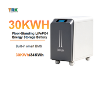 Système de stockage d'énergie solaire hybride 30kWh 34kWh, batterie LiFePO4 à cycle profond, mobile sur roues, hors réseau