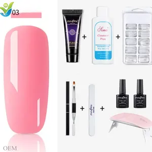 Kit lâmpada de gel uvled de extensão rápida, kit de lixa e base de gel para manicure, para arte em unhas