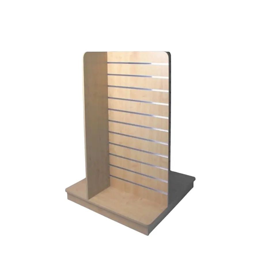 Custom 4-Manier Gondel Houten Slat Wall Display Rek Voor Kleding & Accessoires