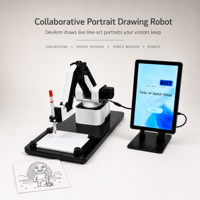Robot artiste dessinateur de portraits à bras robotisé pour stand d'exposition, machine robotique interactive pour événements commerciaux