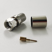 Cable de Antena de 75 ohmios Personalizado, Eléctrico, Impermeable, Conector Macho de Crimpado RF Coaxial, Conector F para Cable LMR400