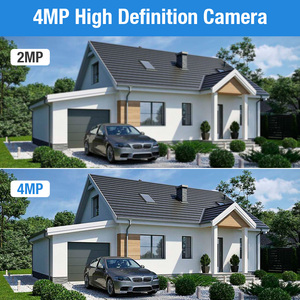 מערכת מצלמות KERUI 4MP POE עם NVR 4 ערוצים 180 °   מצלמת אבטחה ביתית רחבה זווית עם עדשה כפולה לגילוי בני אדם ורכבים, מעקב <span class=keywords><strong>CCTV</strong></span> - Product Image 4