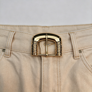 Hebilla de Cinturón de Lujo Chapada en Oro con Logotipo de Marca Grabado, Placa Brillante para Cinturones de Vestir de Cuero de Alta Calidad - Product Image 2