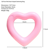 Bouée de natation gonflable en forme de cœur de 120 cm, flotteur de piscine en PVC pailleté, bouée romantique pour adultes pour l'été, la plage et les fêtes