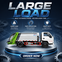 Camion poubelle compacteur arrière léger à moteur diesel automatique, structure scellée, conception anti-pollution pour la collectivité