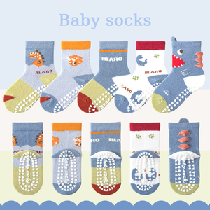 Calzini antiscivolo con disegni animati per neonati e bambini, con puntini in silicone sul fondo, calzini antiscivolo per neonati, per gattonare e camminare, per bambini e bambine - Product Image 3