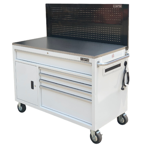 Vente en gros de métal de revêtement en poudre d'armoire à outils roulants en acier inoxydable de 132cm avec support OEM personnalisé - Product Image 1