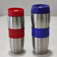 Haute qualité classique courbe Design presse couverture Silicone anneau antidérapant 304 acier inoxydable flacon à vide Auto voiture tasse