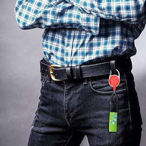 可伸缩拉式卷轴钥匙扣打火机支架紫外线定制标志防丢失促销环保打火机箱带绳套 - Product Image 3