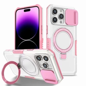 เคสกันกระแทกแบบเลื่อนปิดกล้อง รุ่นฮิตปี 2023 สำหรับ iPhone 17 14PRO และ Samsung S23 พร้อมห่วงจับและขาตั้ง รองรับการชาร์จไร้สายแบบแม่เหล็ก - Product Image 2