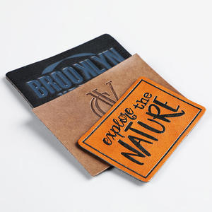 Best Price Wholesale Pu Leather Patch with Fast <b>Shipping</b> Custom Brand logo Jeans Clothes Garment Tag Metal <b>Label</b> Patch - Product Image 2