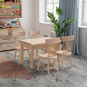 Set di Mobili in Miniatura per Casa delle Bambole in Scala <span class=keywords><strong>1</strong></span>/12, Tavolo e Sedie in Legno e PVC, Accessori per Sala da Pranzo, Giocattolo per Età <span class=keywords><strong>5</strong></span>+ - Product Image 3