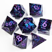 MINI PLANET Bluestar – Jeu de dés polyédriques en résine faits à la main avec bords tranchants pour jeux de rôle sur plateau (TRPG) Dungeons & Dragons (DND)