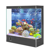 Aquarium en verre blanc rectangulaire avec meuble de rangement, 300L à 1200L, décoration de salon