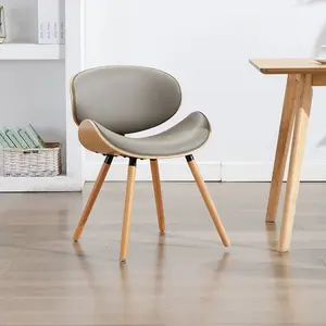 Современное кресло для гостиной, обеденные стулья для дома, деревянное безрукотное кожаное кресло для отдыха