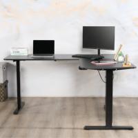 Cadre de bureau d'ordinateur debout à moteur unique en forme de L Table d'angle électrique réglable en hauteur 3 pieds Bureau debout ergonomique