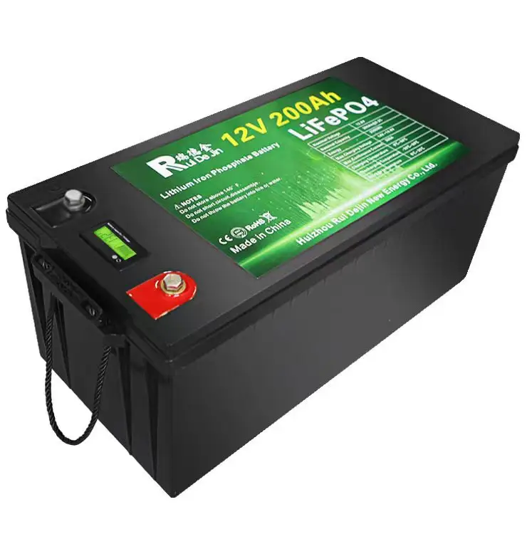 Солнечная литий-железная батарея, портативный наружный блок питания, LiFePO4, 12 В, 200 Ач